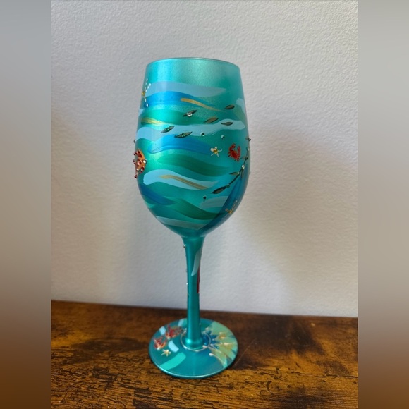 Lolita Mermaid Glass Art with Blue and Red Accents - Picture 4 of 4